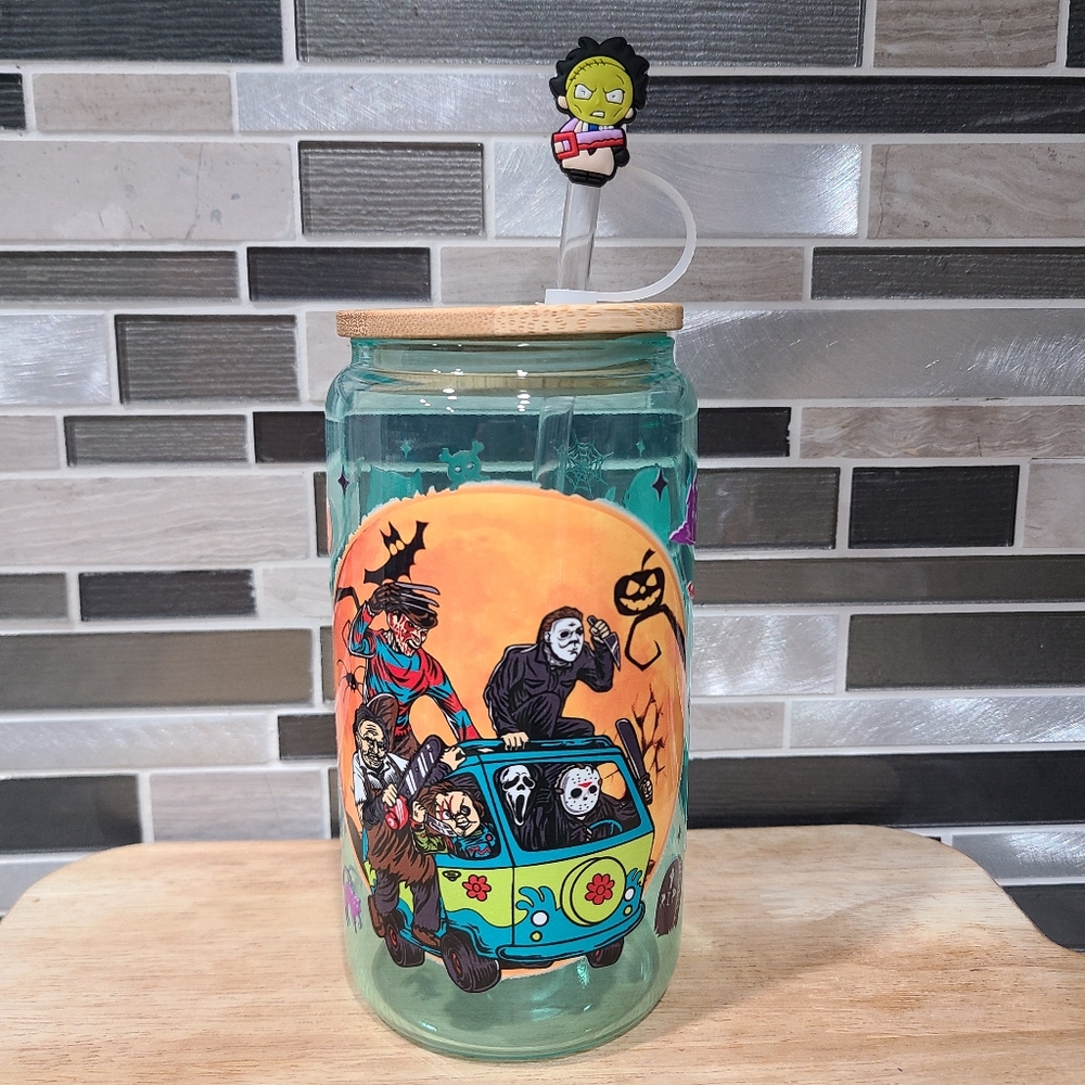 Horror Characters Handmade Glass Cup